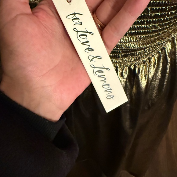 For Love And Lemons Metallic Gold Dress - Picture 7 of 7